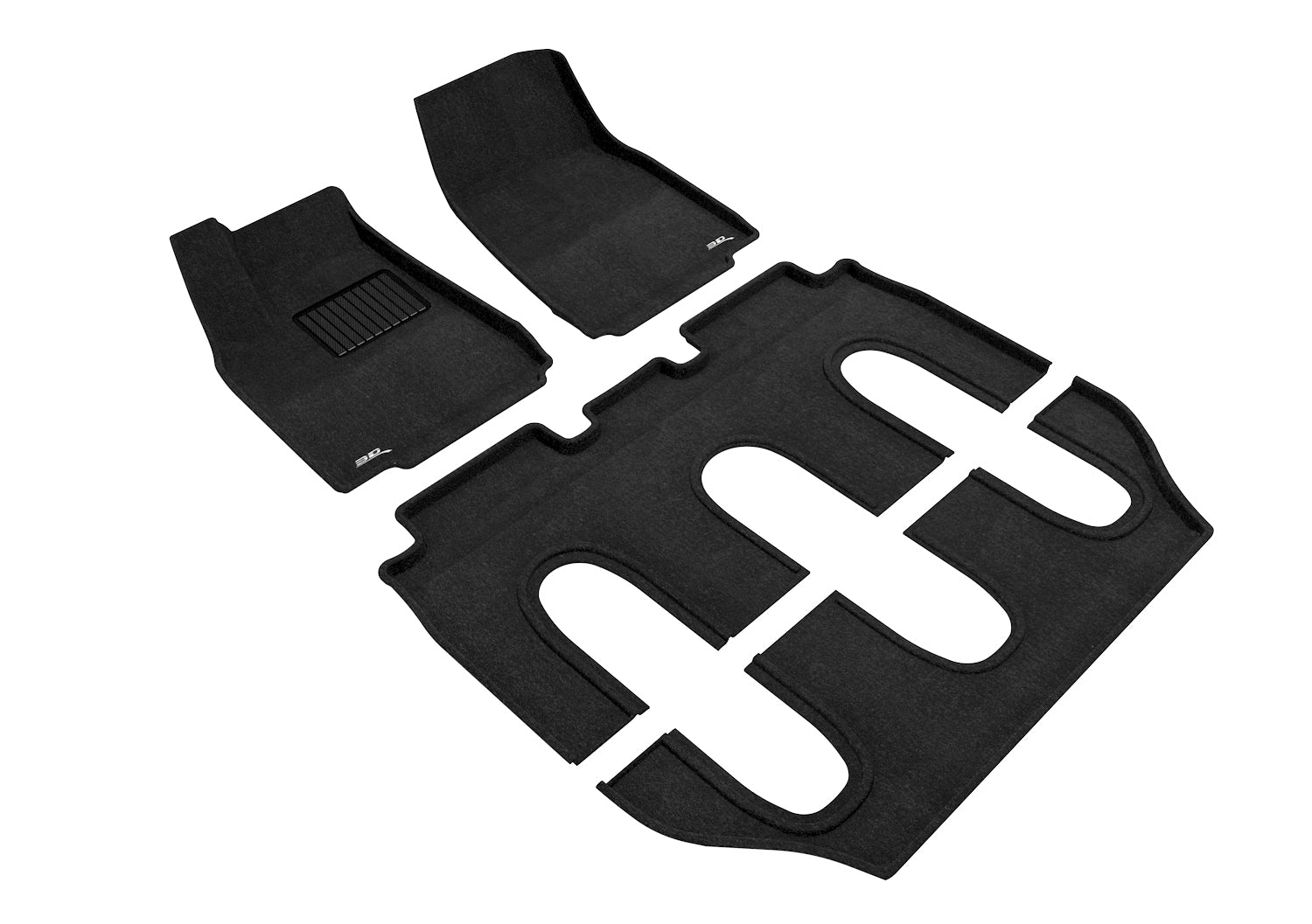 3D ELEGANT FLOOR MAT 3 ROW SET BLCK