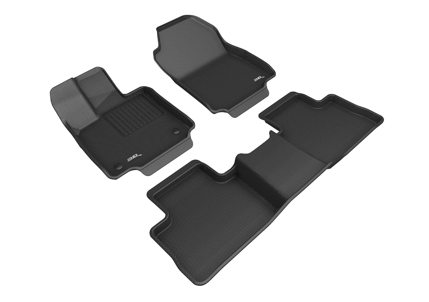 3D KAGU FLOOR MAT 2 ROW SET BLACK