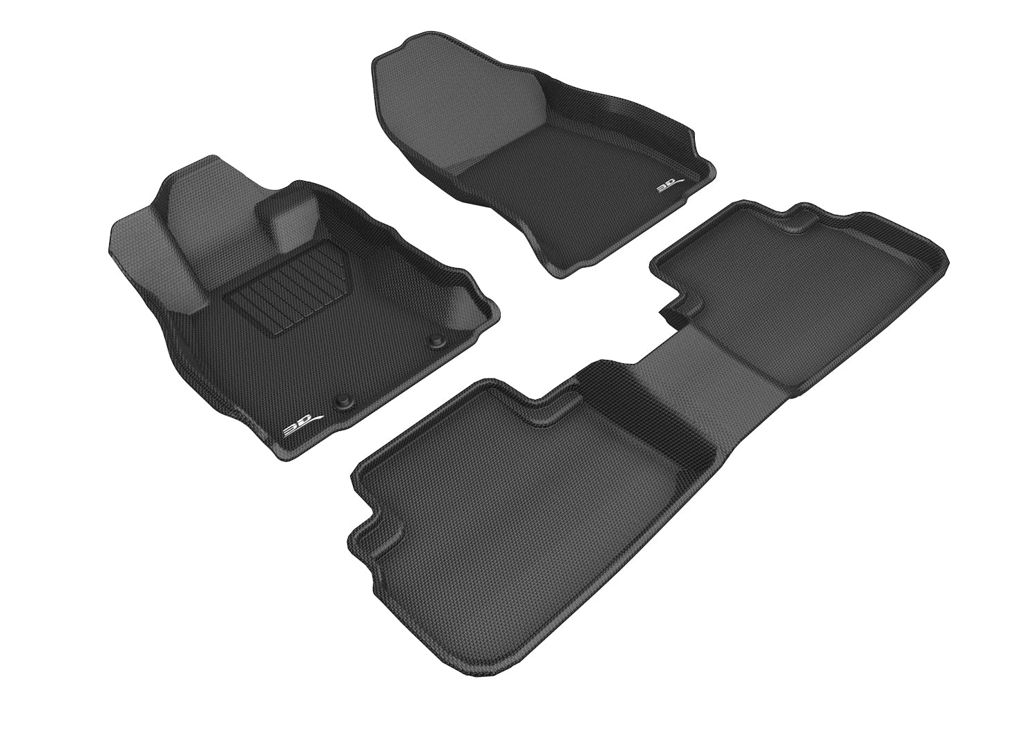 3D KAGU FLOOR MAT 2 ROW SET BLACK