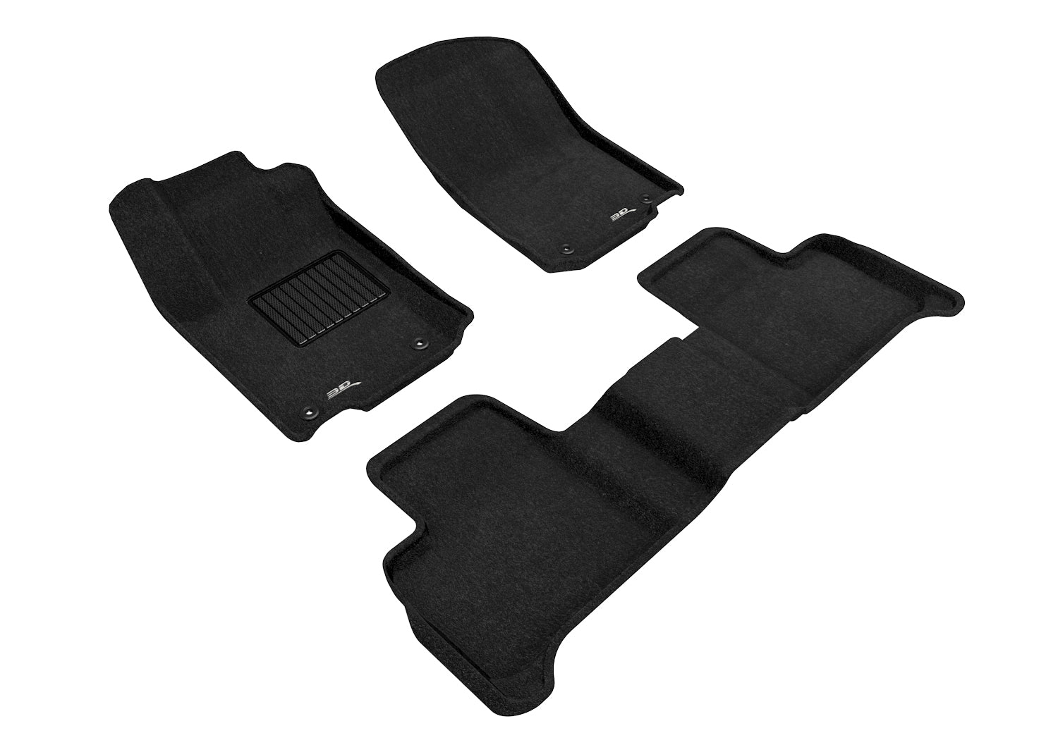 3D ELEGANT FLOOR MAT 2 ROW SET BLCK