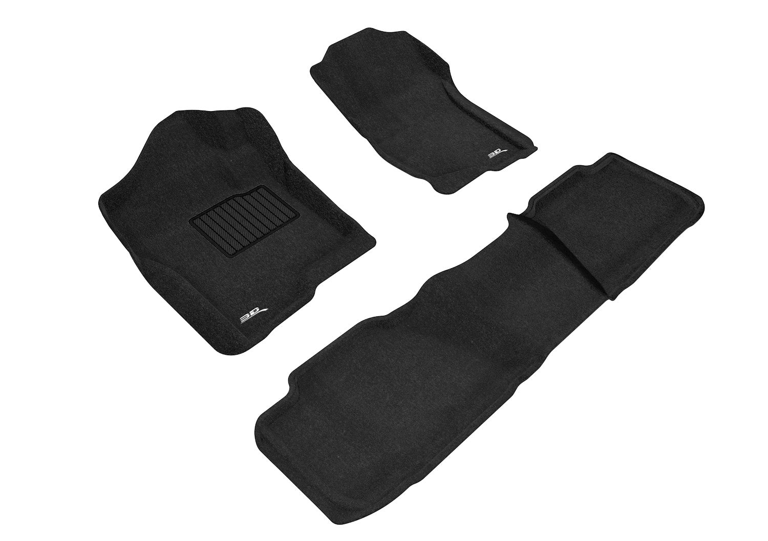 3D ELEGANT FLOOR MAT 3 ROW SET BLCK