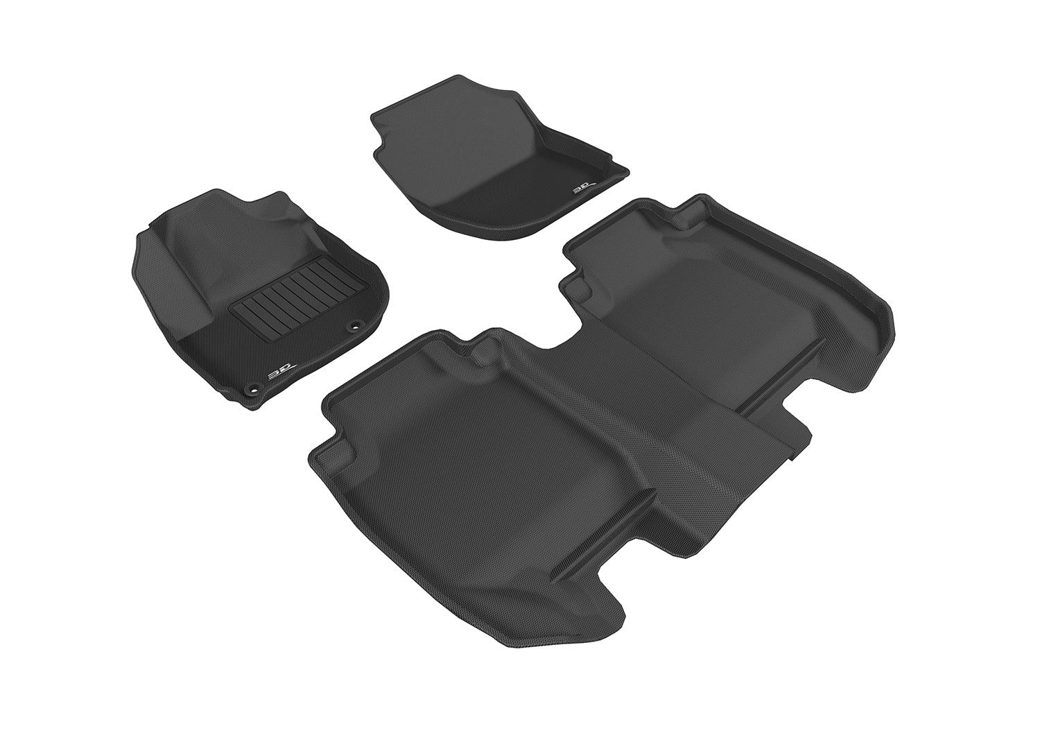 3D KAGU FLOOR MAT 2 ROW SET BLACK