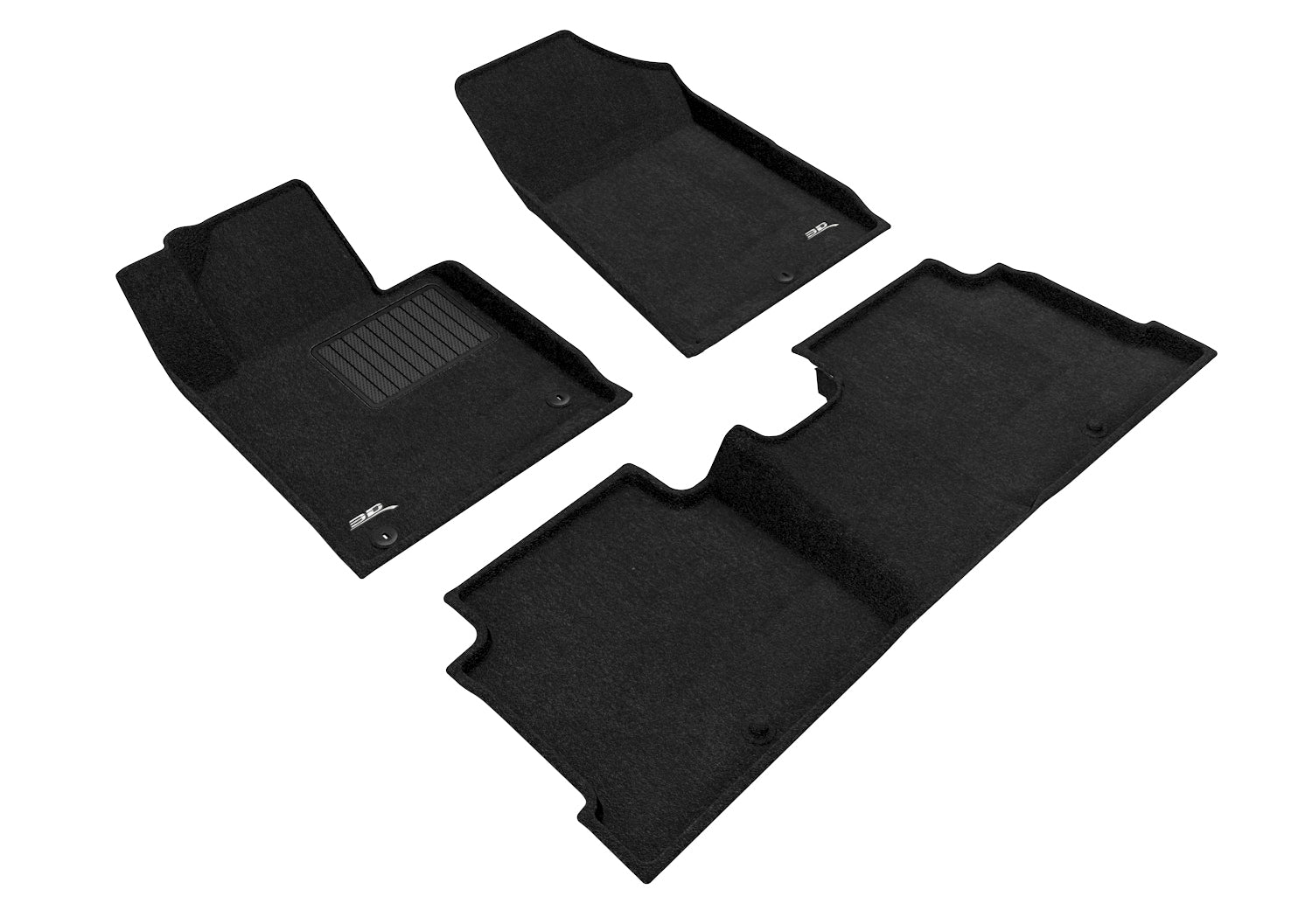 3D ELEGANT FLOOR MAT 2 ROW SET BLCK