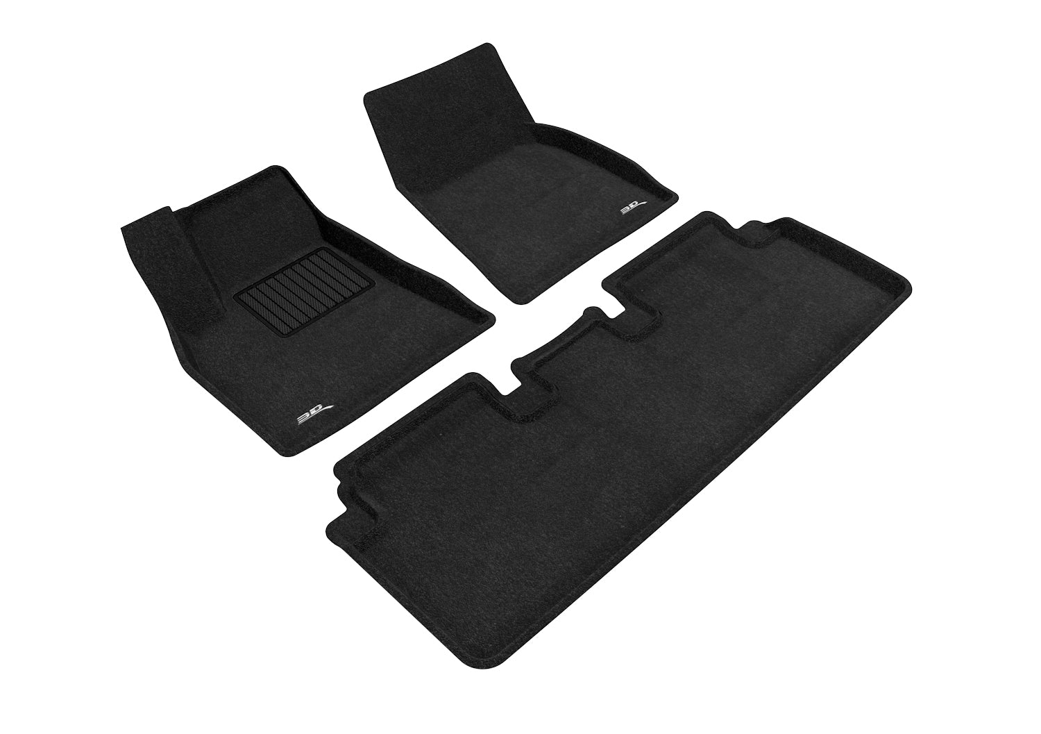 3D ELEGANT FLOOR MAT 2 ROW SET BLCK