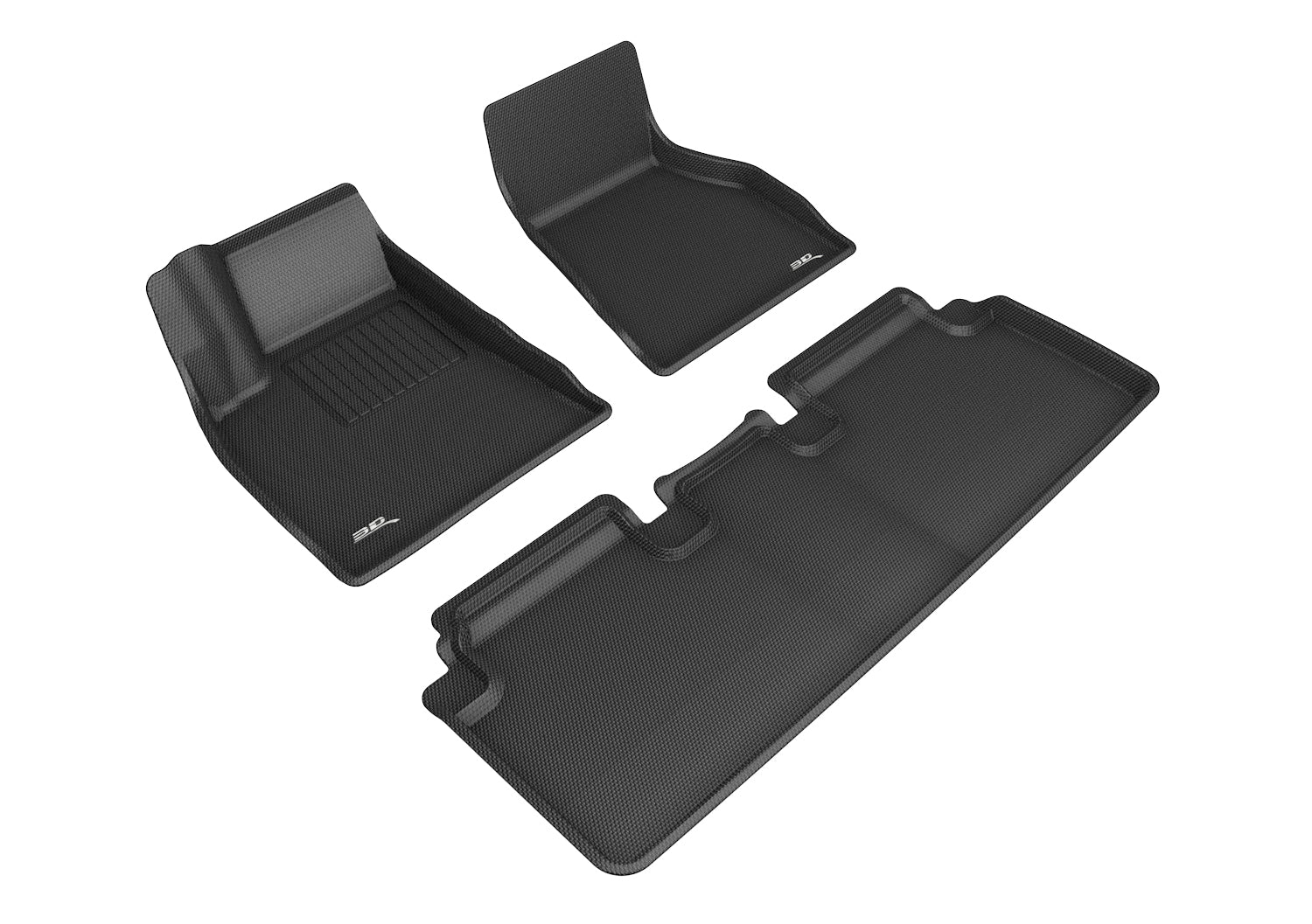 3D KAGU FLOOR MAT 2 ROW SET BLACK