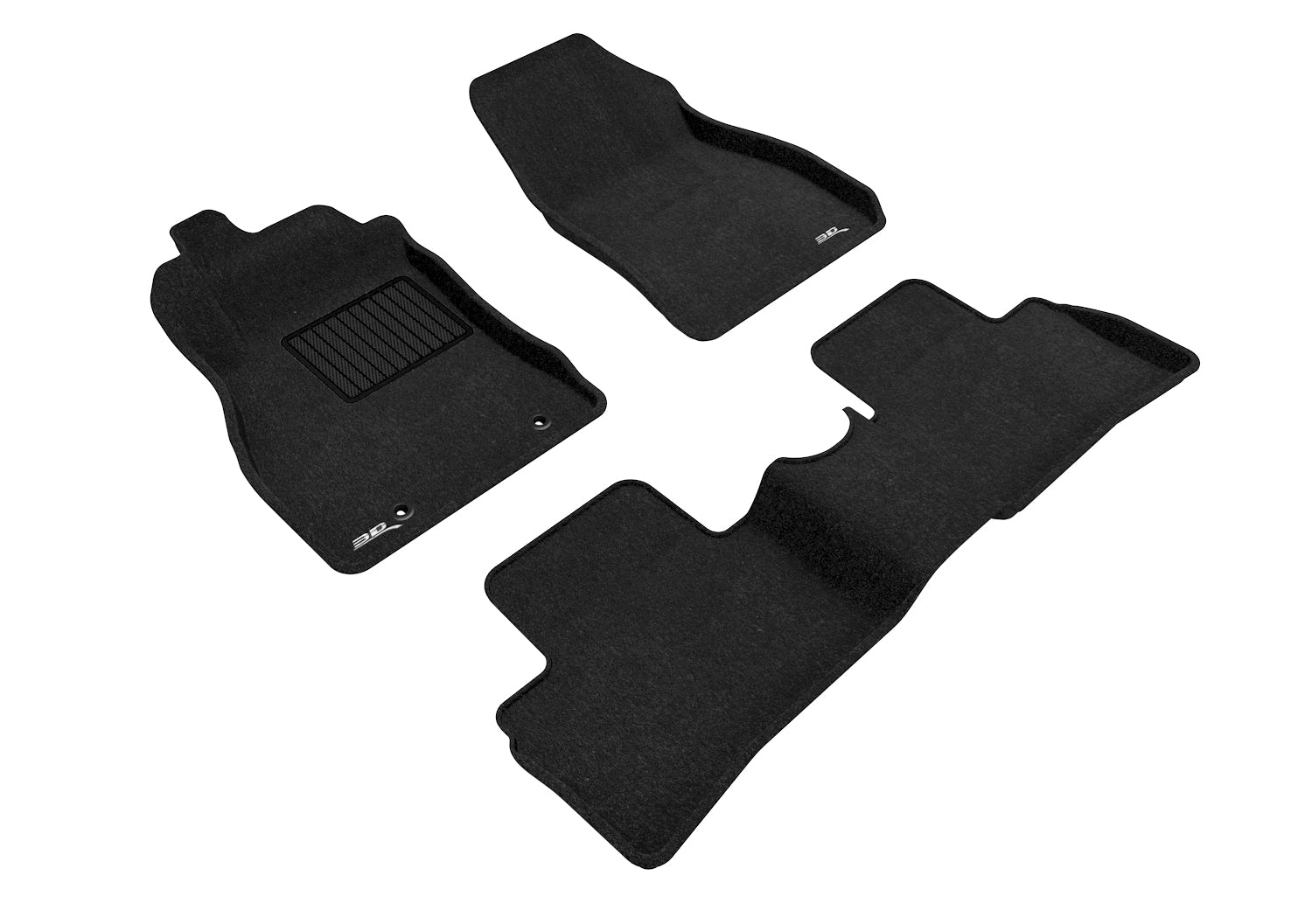 3D ELEGANT FLOOR MAT 2 ROW SET BLCK