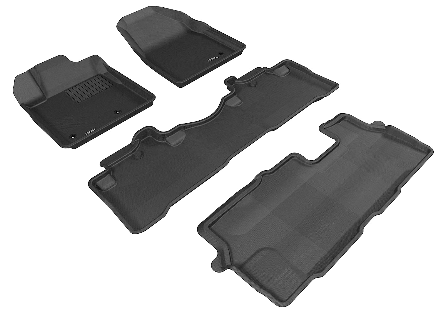 3D KAGU FLOOR MAT 3 ROW SET BLACK
