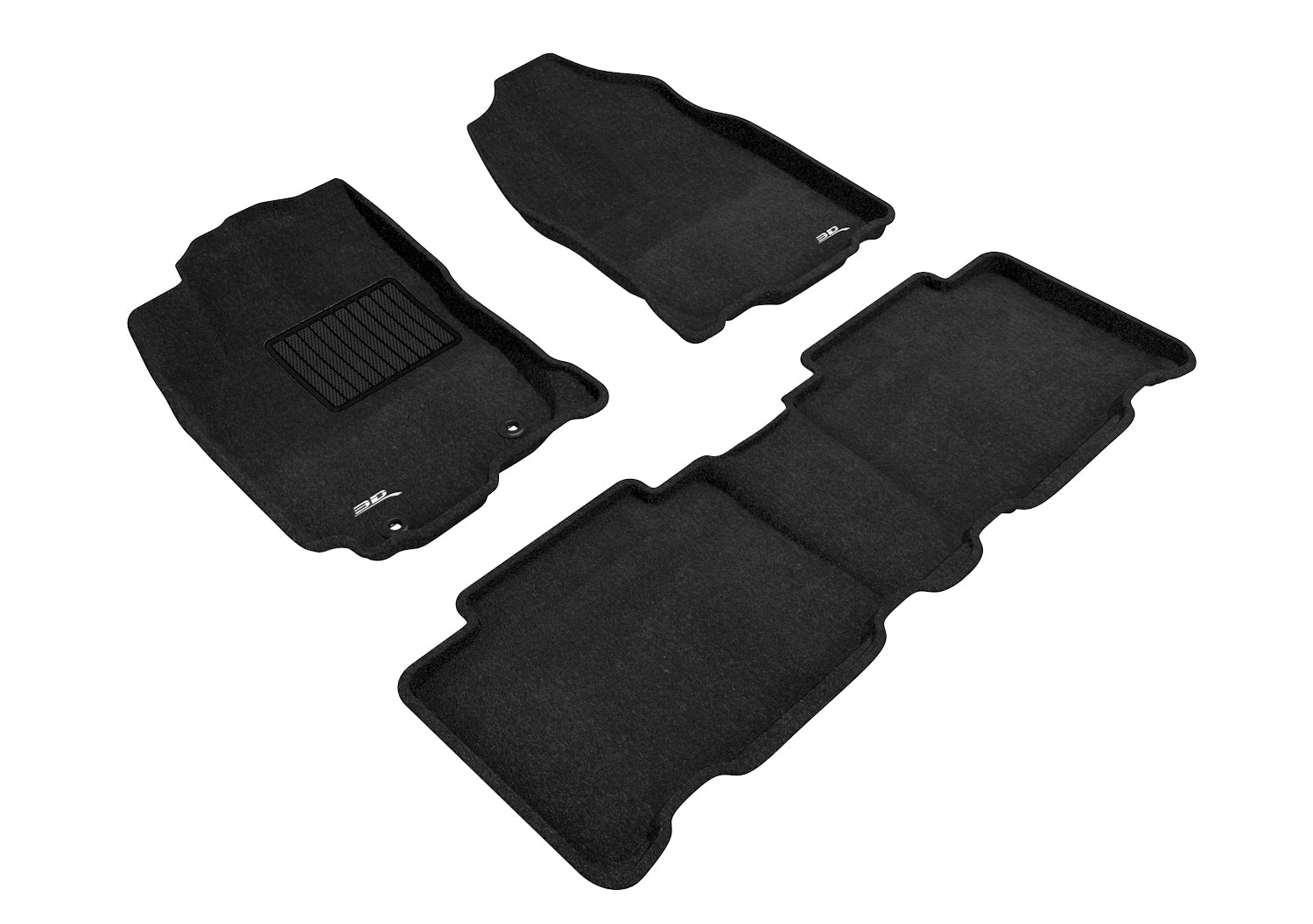 3D ELEGANT FLOOR MAT 2 ROW SET BLCK