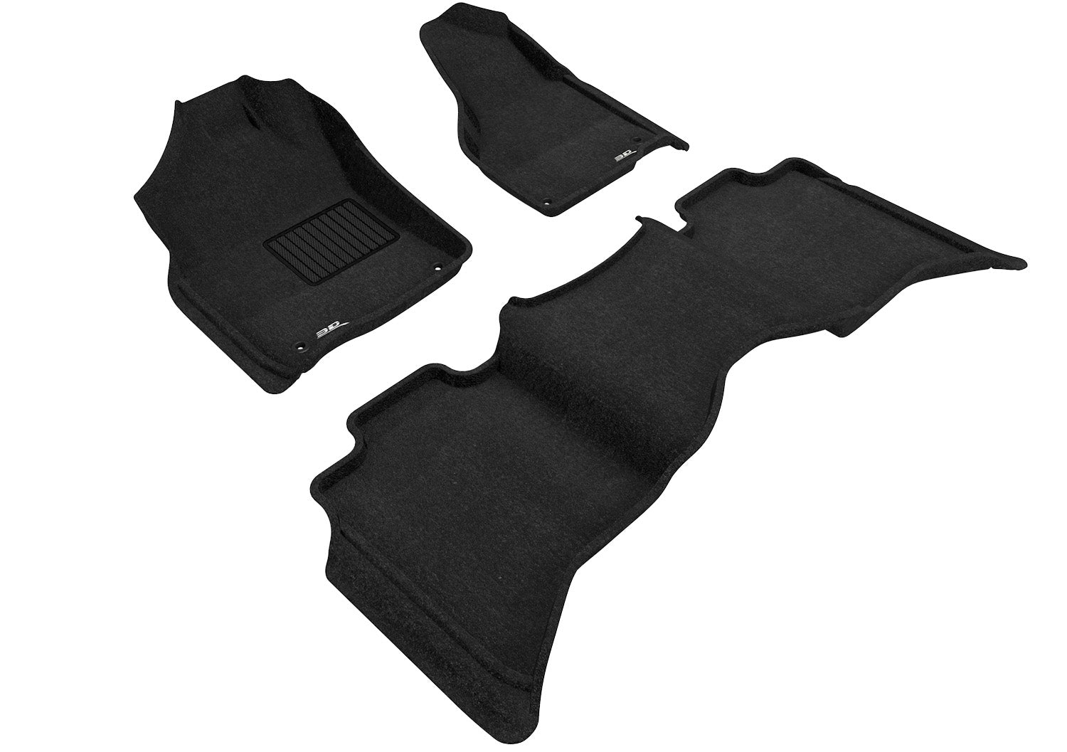 3D ELEGANT FLOOR MAT 2 ROW SET BLCK