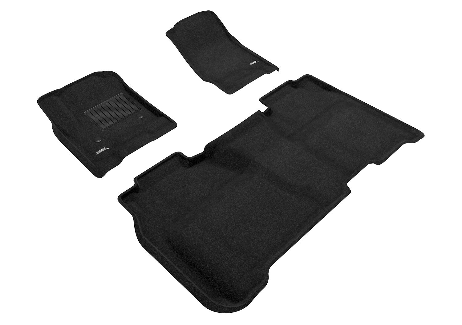 3D ELEGANT FLOOR MAT 2 ROW SET BLCK