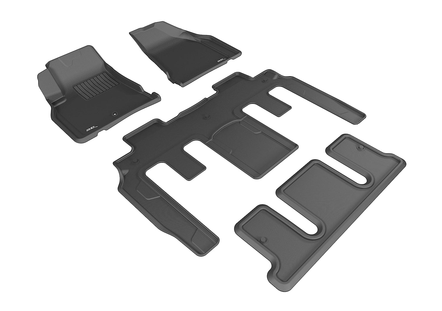3D KAGU FLOOR MAT 3 ROW SET BLACK