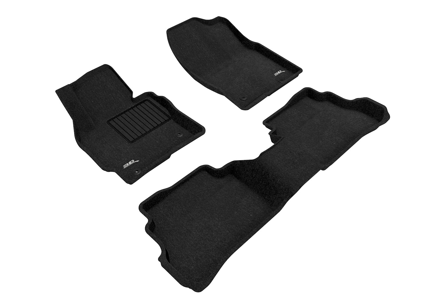 3D ELEGANT FLOOR MAT 2 ROW SET BLCK