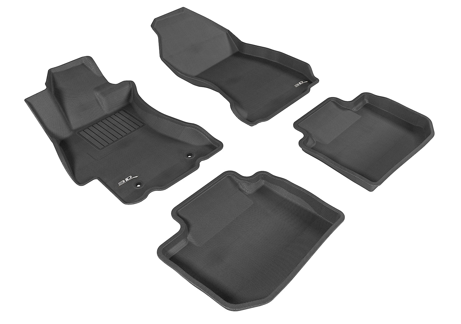 3D KAGU FLOOR MAT 2 ROW SET BLACK