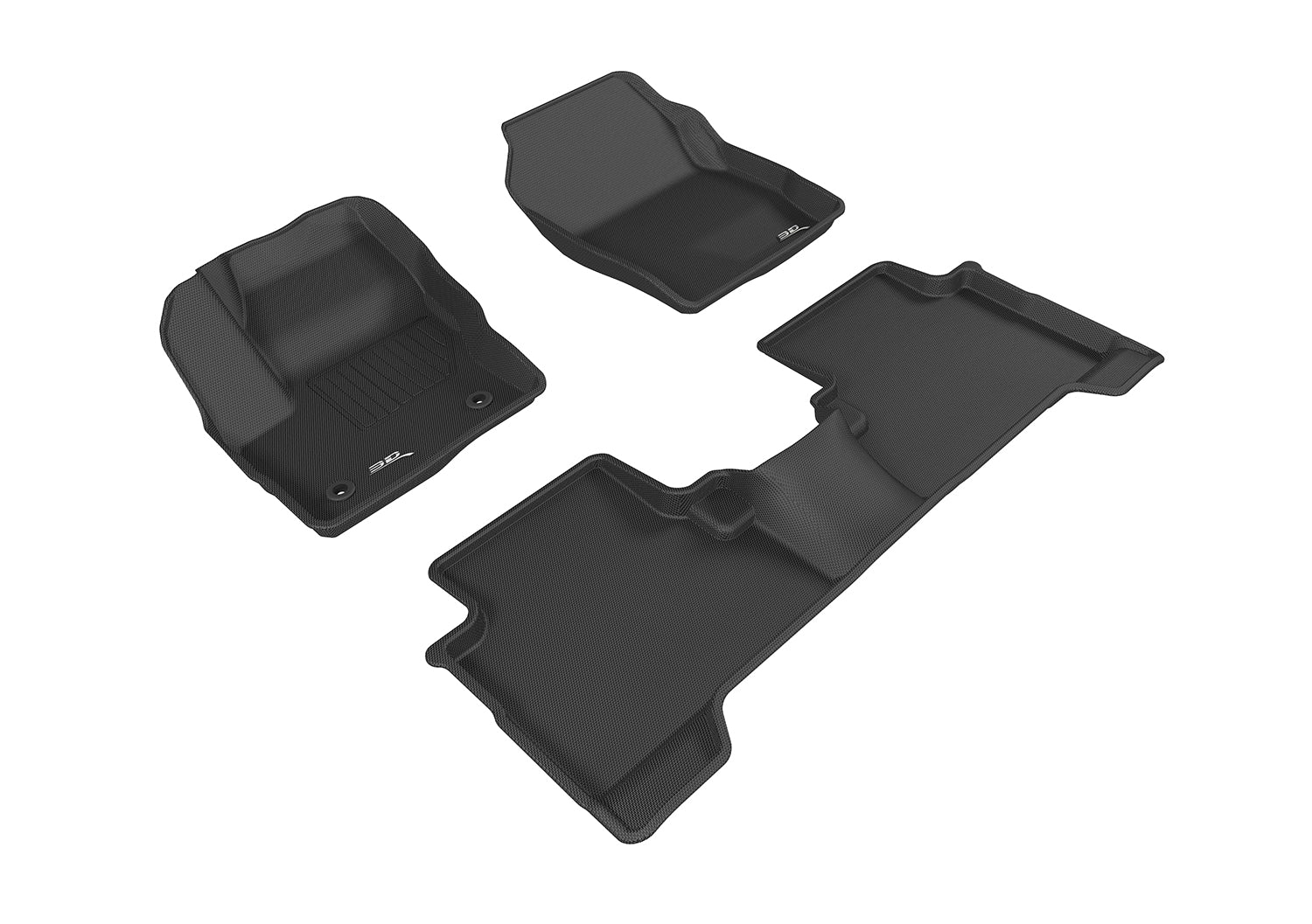 3D KAGU FLOOR MAT 2 ROW SET BLACK