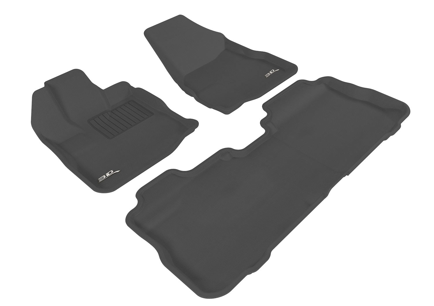 3D KAGU FLOOR MAT 2 ROW SET BLACK