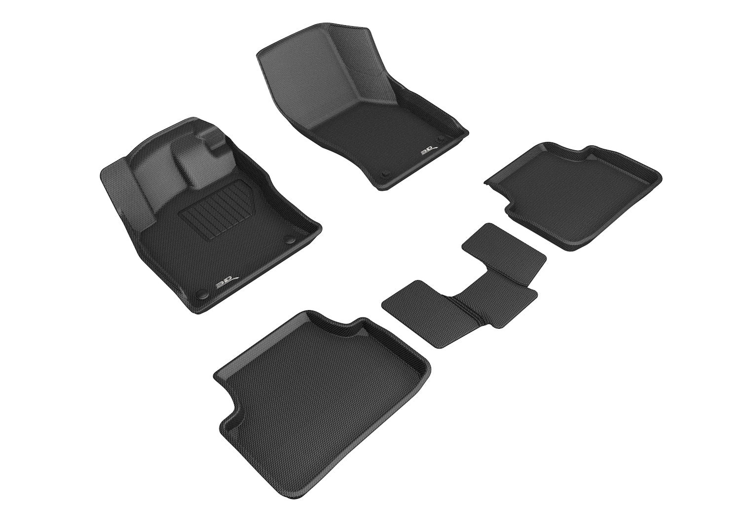 3D KAGU FLOOR MAT 2 ROW SET BLACK