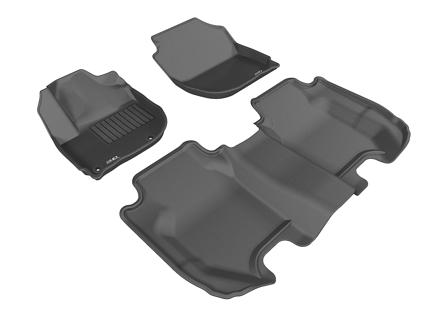 3D KAGU FLOOR MAT 2 ROW SET BLACK