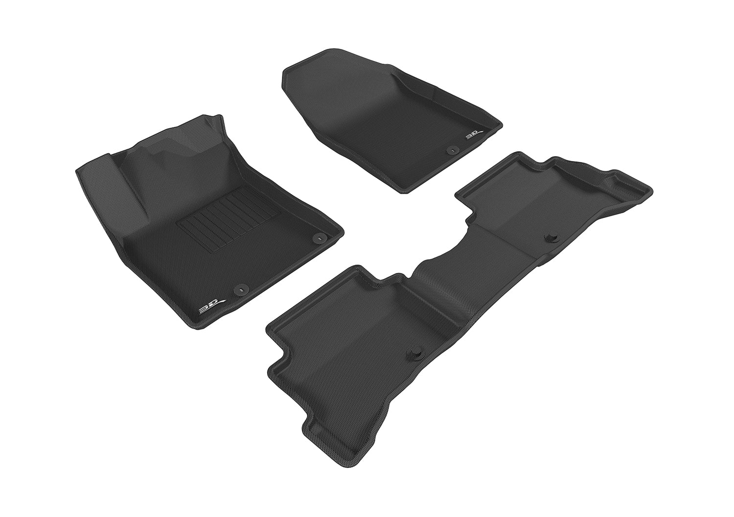 3D KAGU FLOOR MAT 2 ROW SET BLACK