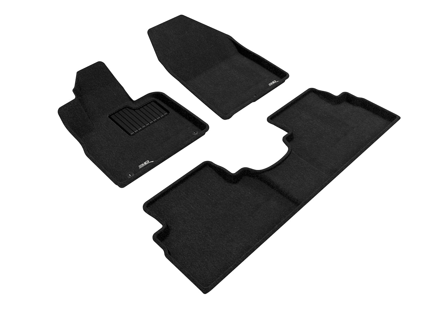 3D ELEGANT FLOOR MAT 2 ROW SET BLCK