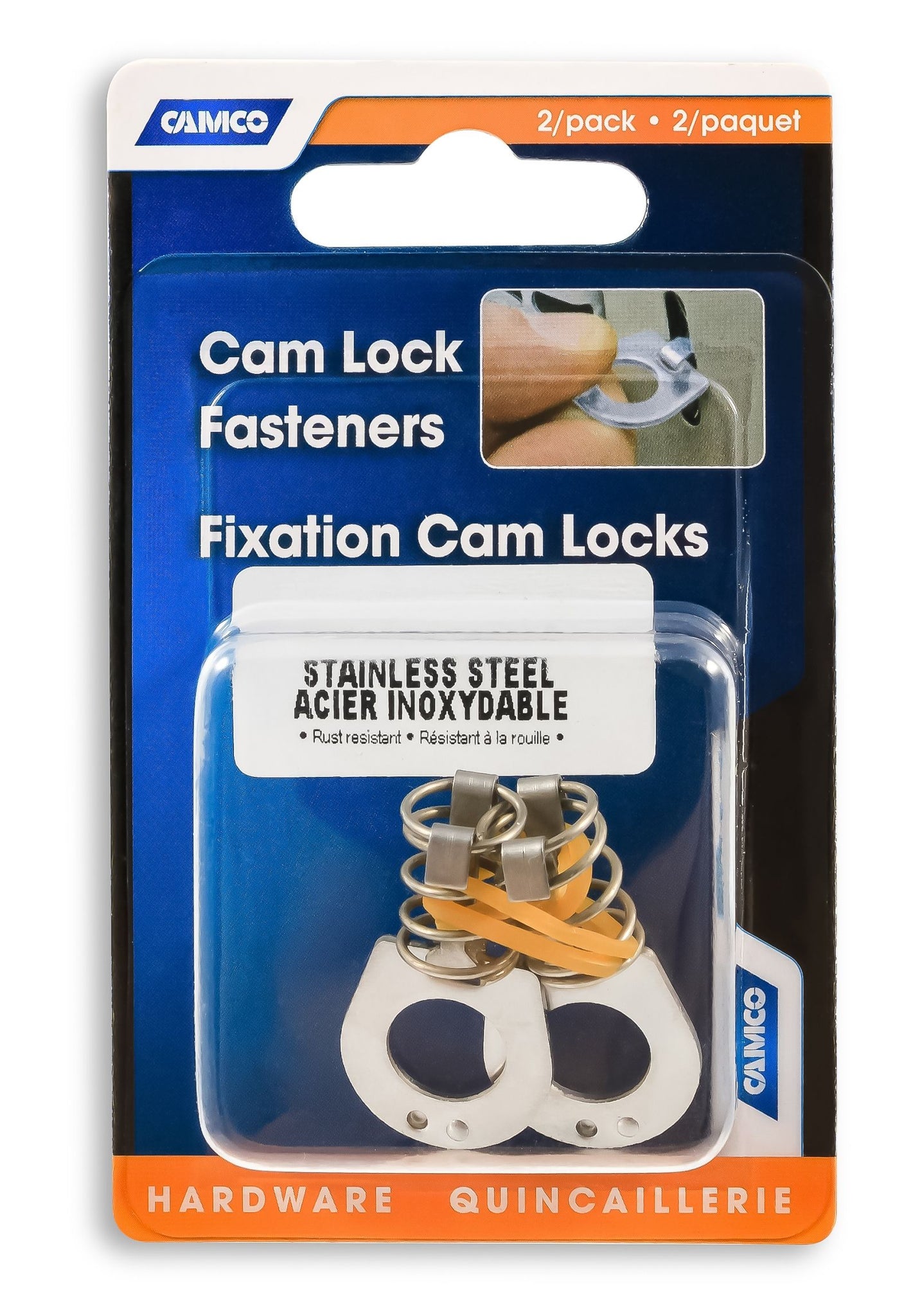 CAM LOCK (WATER HEATER) STAINLESS STEEL 2/CARD (E/F)