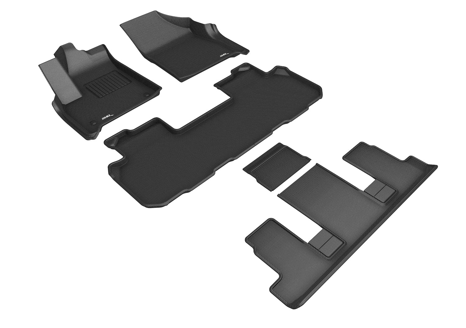 3D KAGU FLOOR MAT 3 ROW SET BLACK