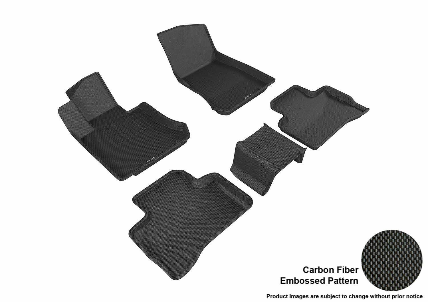 3D KAGU FLOOR MAT 2 ROW SET BLACK