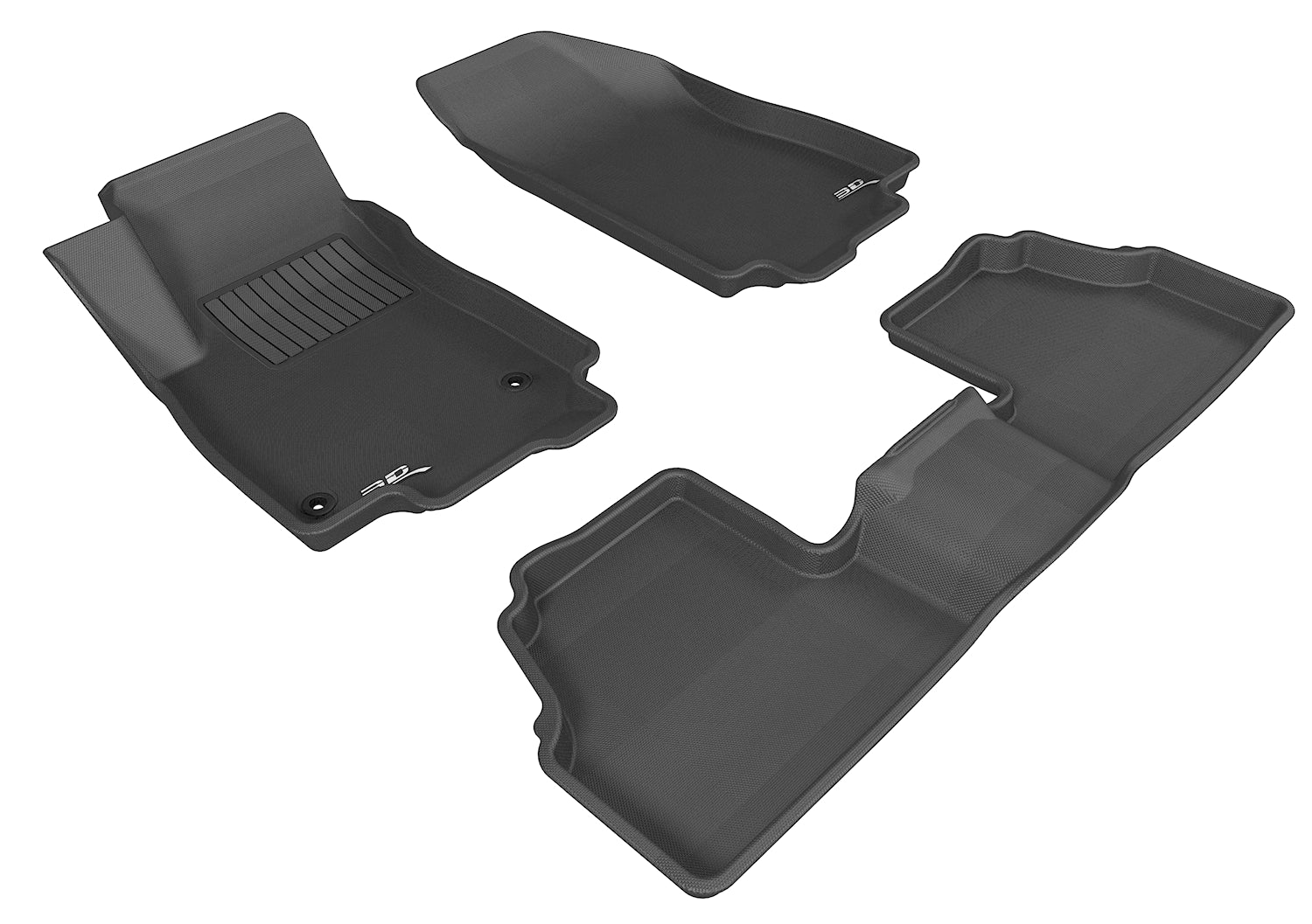3D KAGU FLOOR MAT 2 ROW SET BLACK