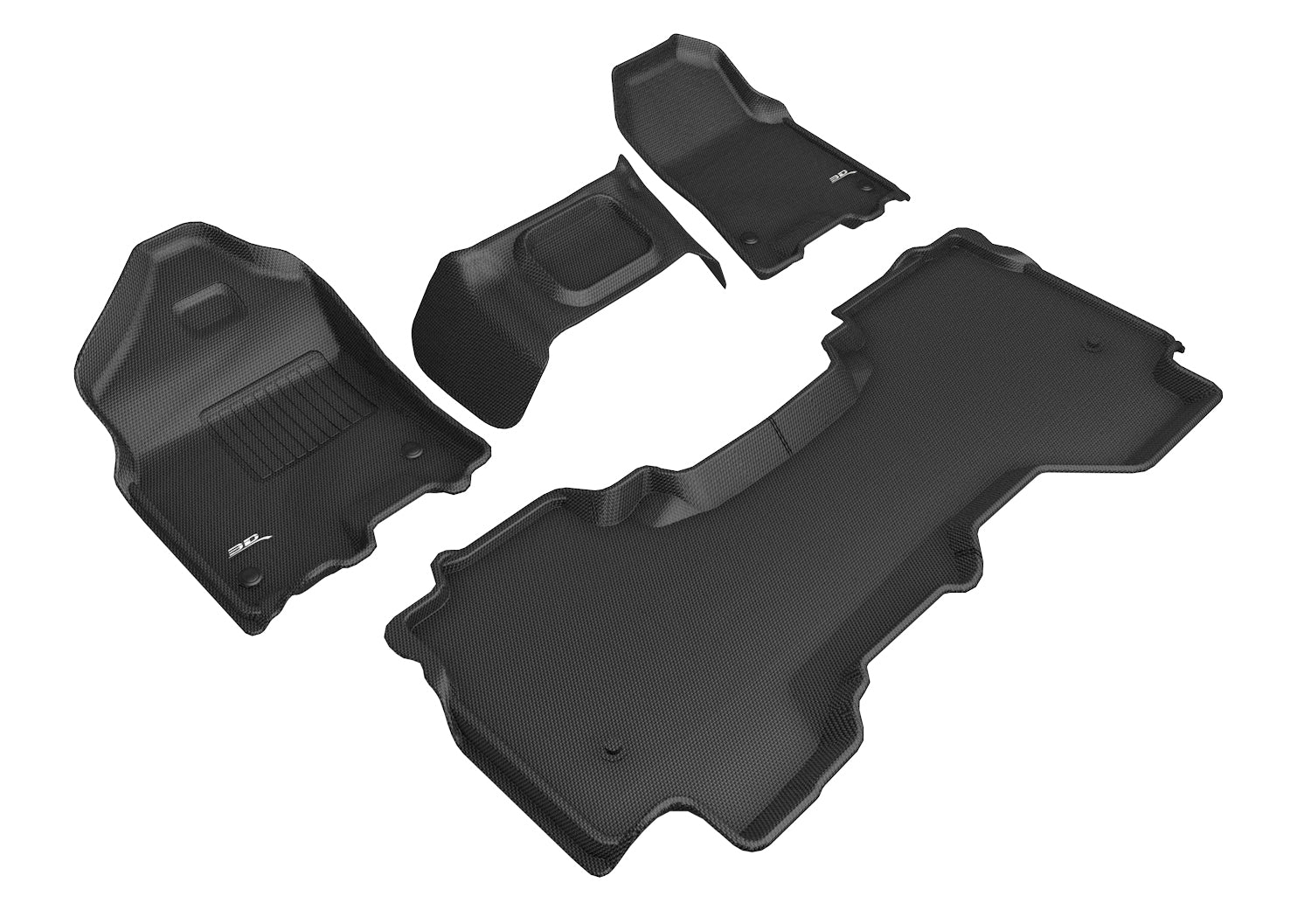 3D KAGU FLOOR MAT 2 ROW SET BLACK