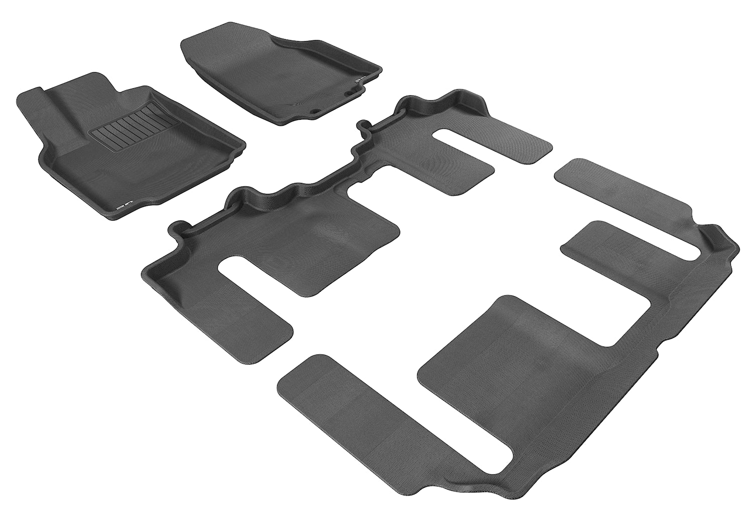 3D KAGU FLOOR MAT 3 ROW SET BLACK