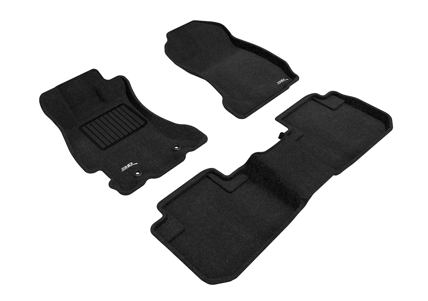 3D ELEGANT FLOOR MAT 2 ROW SET BLCK