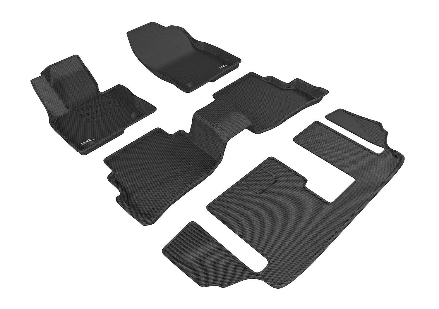 3D KAGU FLOOR MAT 3 ROW SET BLACK