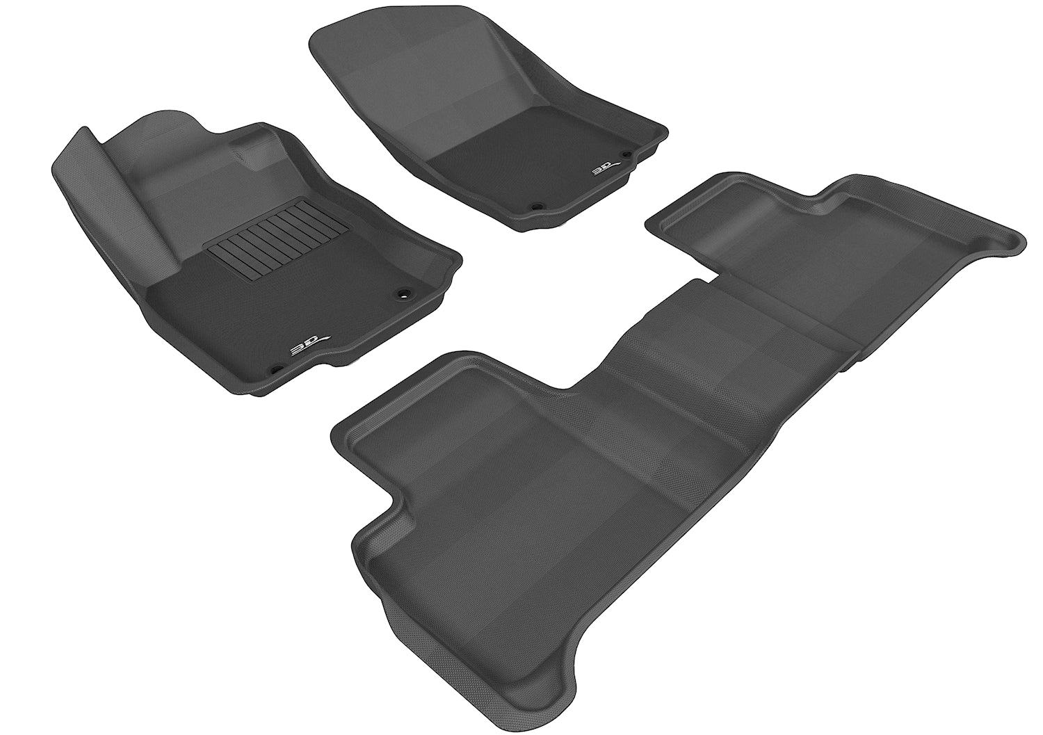 3D KAGU FLOOR MAT 2 ROW SET BLACK