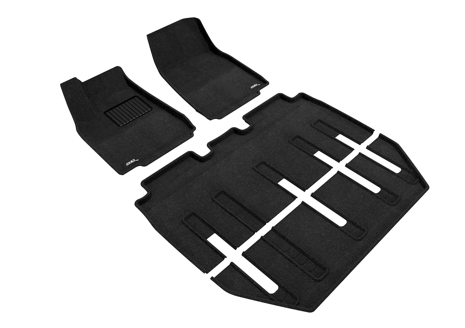 3D ELEGANT FLOOR MAT 3 ROW SET BLCK