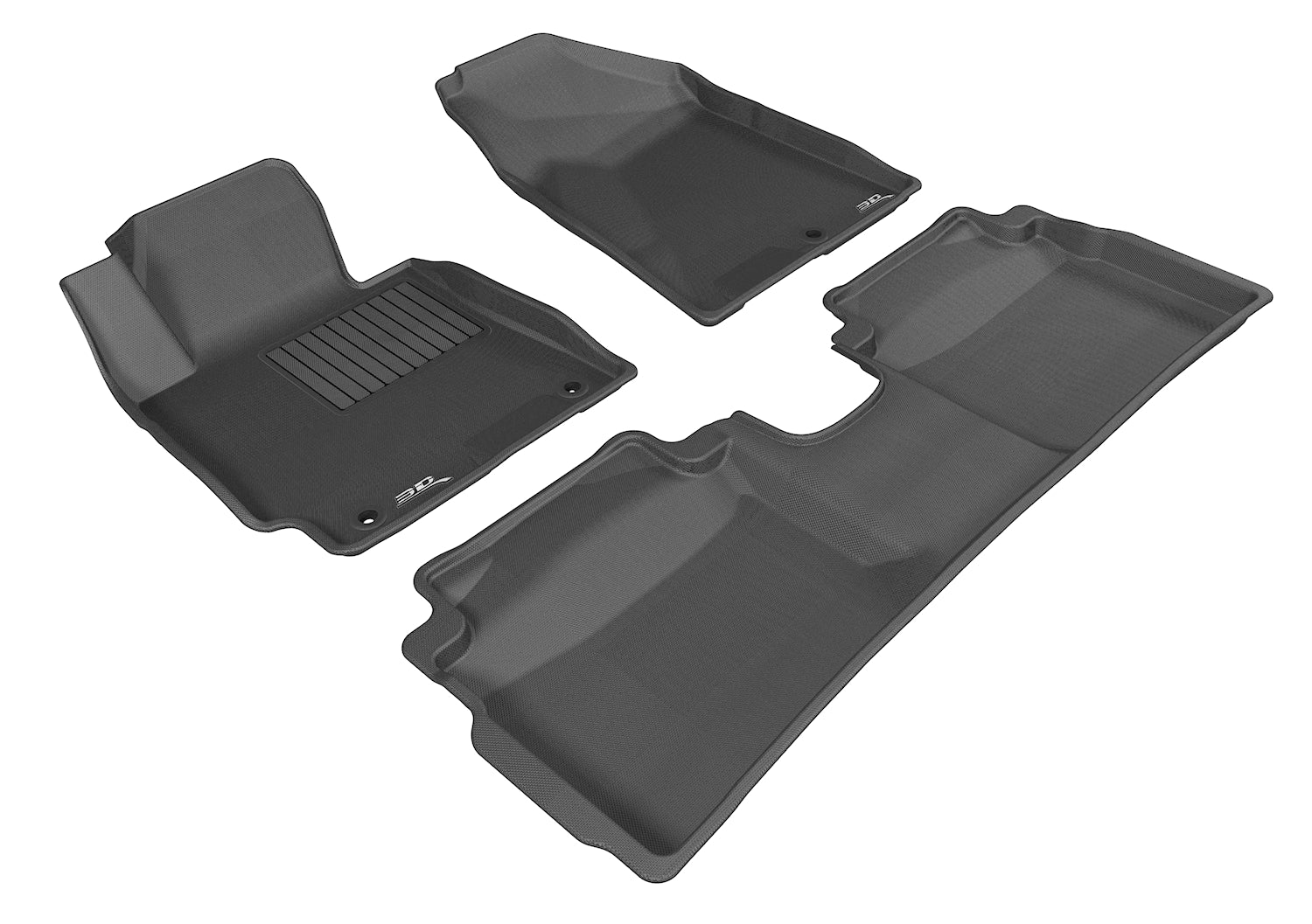 3D KAGU FLOOR MAT 2 ROW SET BLACK