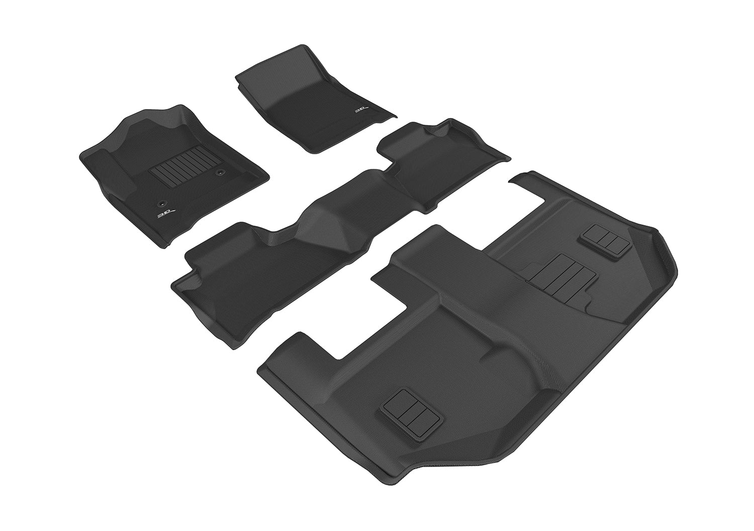 3D KAGU FLOOR MAT 3 ROW SET BLACK