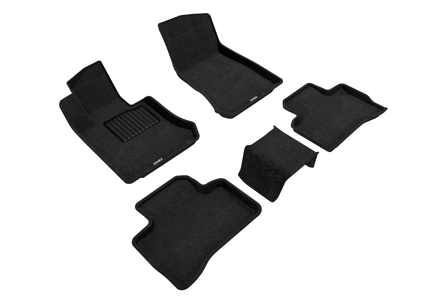 3D ELEGANT FLOOR MAT 2 ROW SET BLCK