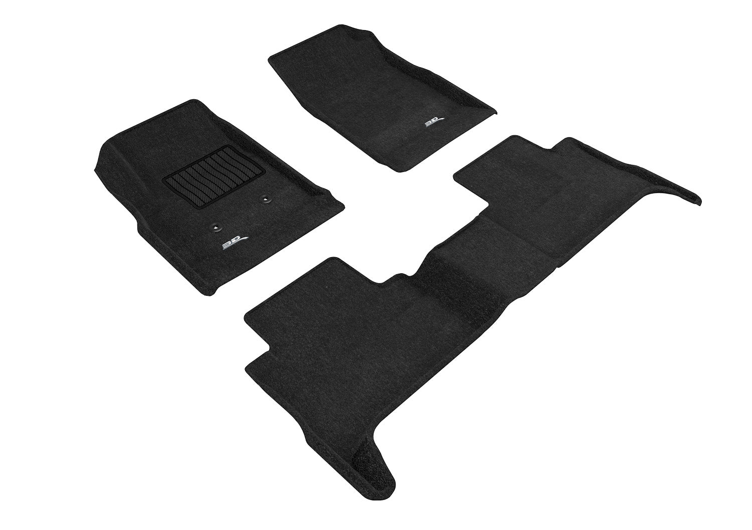 3D ELEGANT FLOOR MAT 2 ROW SET BLCK