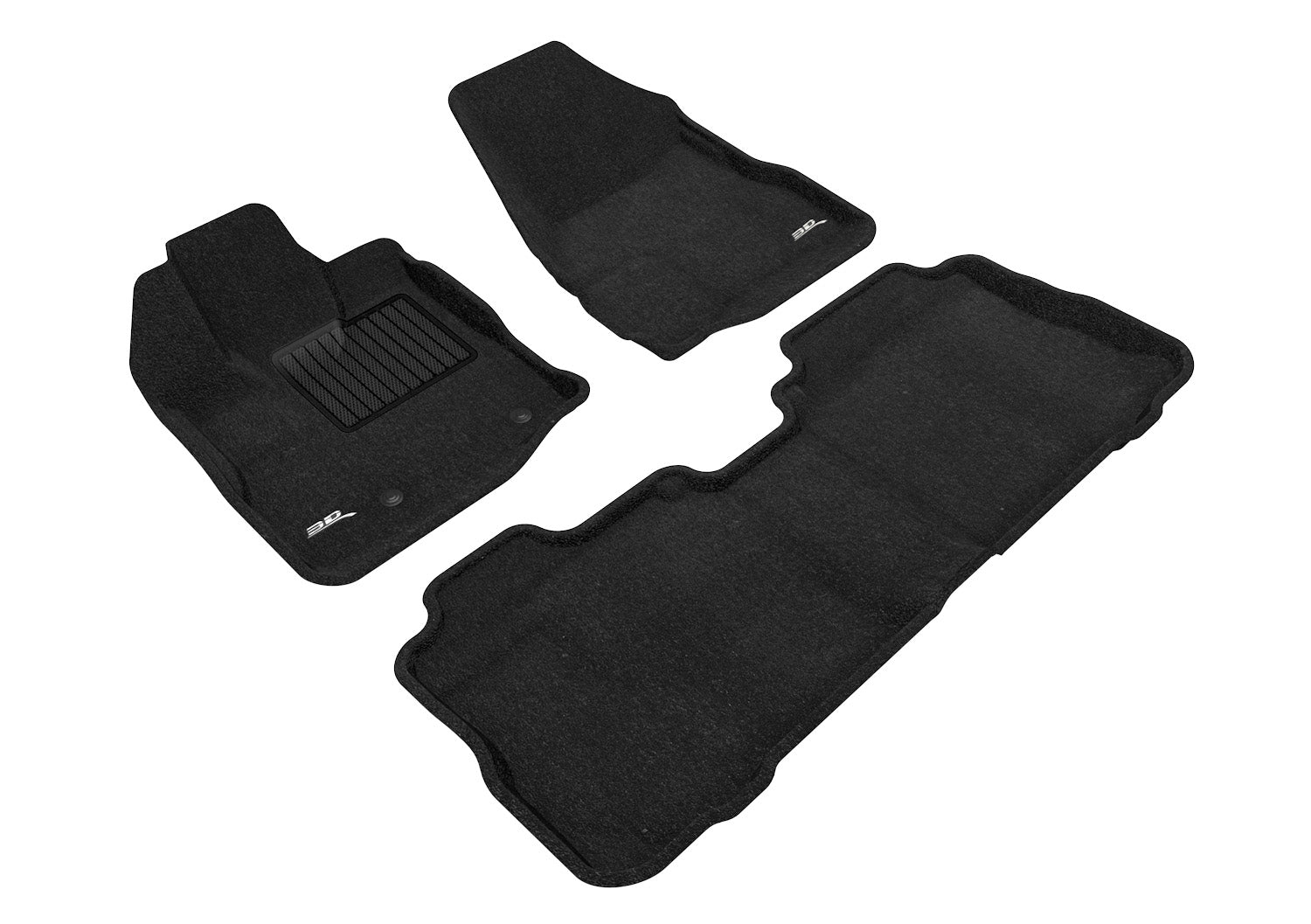 3D ELEGANT FLOOR MAT 2 ROW SET BLCK
