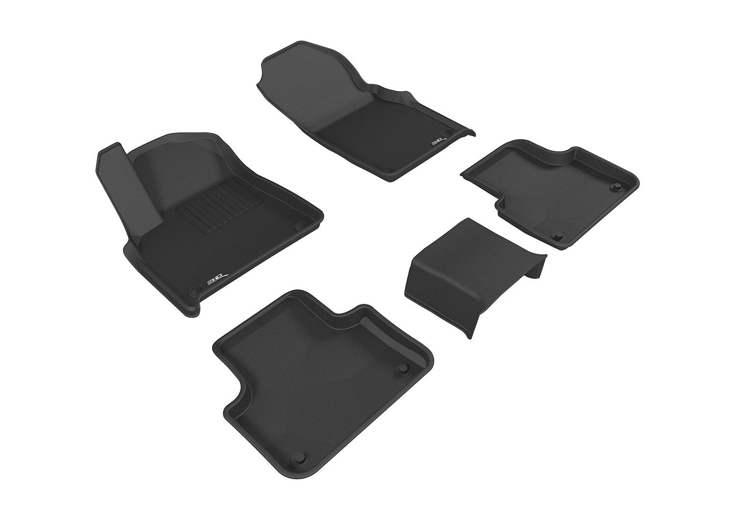 3D KAGU FLOOR MAT 2 ROW SET BLACK