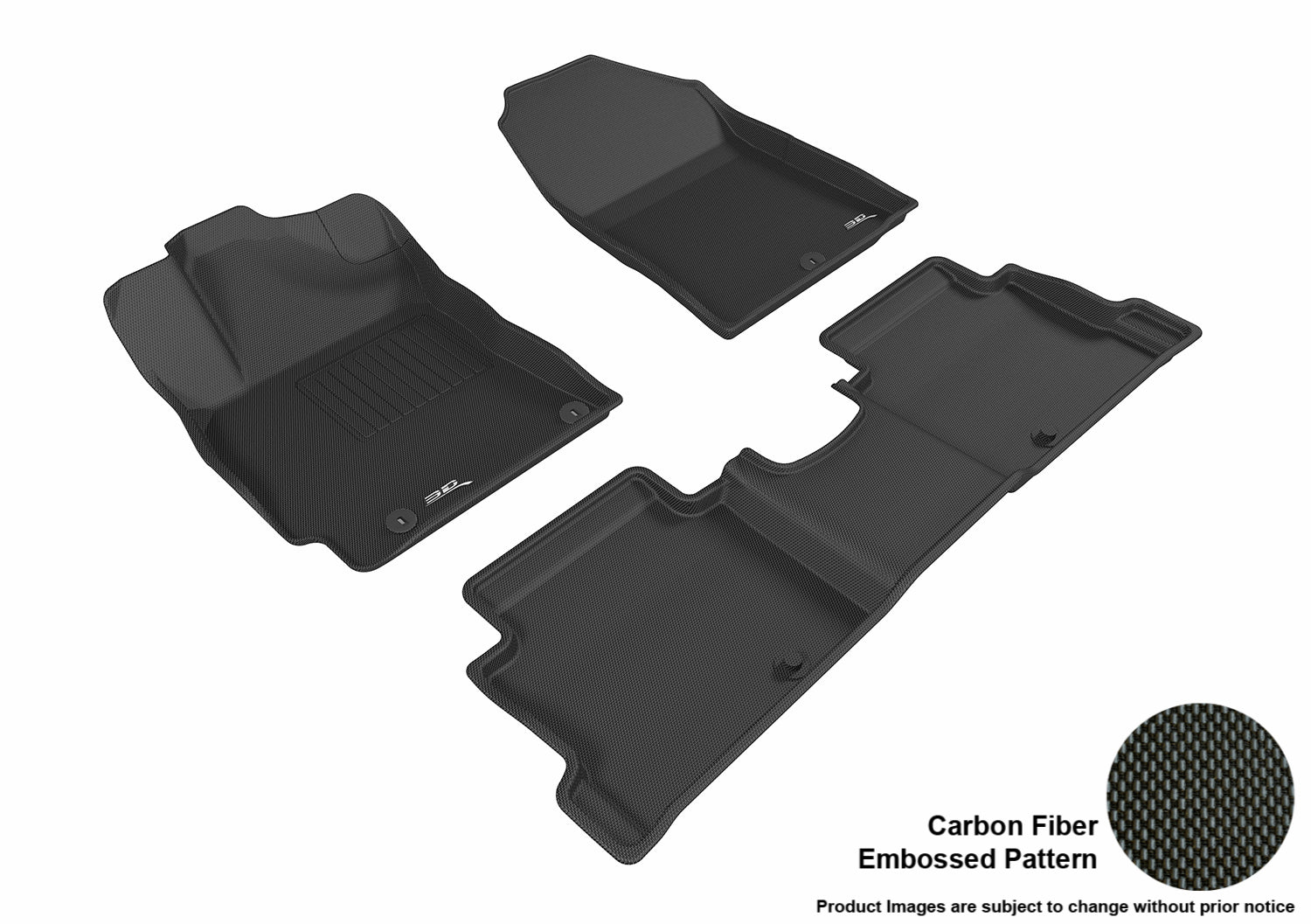 3D KAGU FLOOR MAT 2 ROW SET BLACK