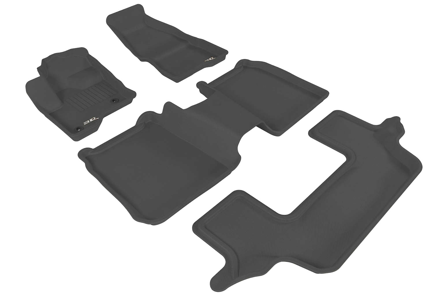 3D KAGU FLOOR MAT 3 ROW SET BLACK