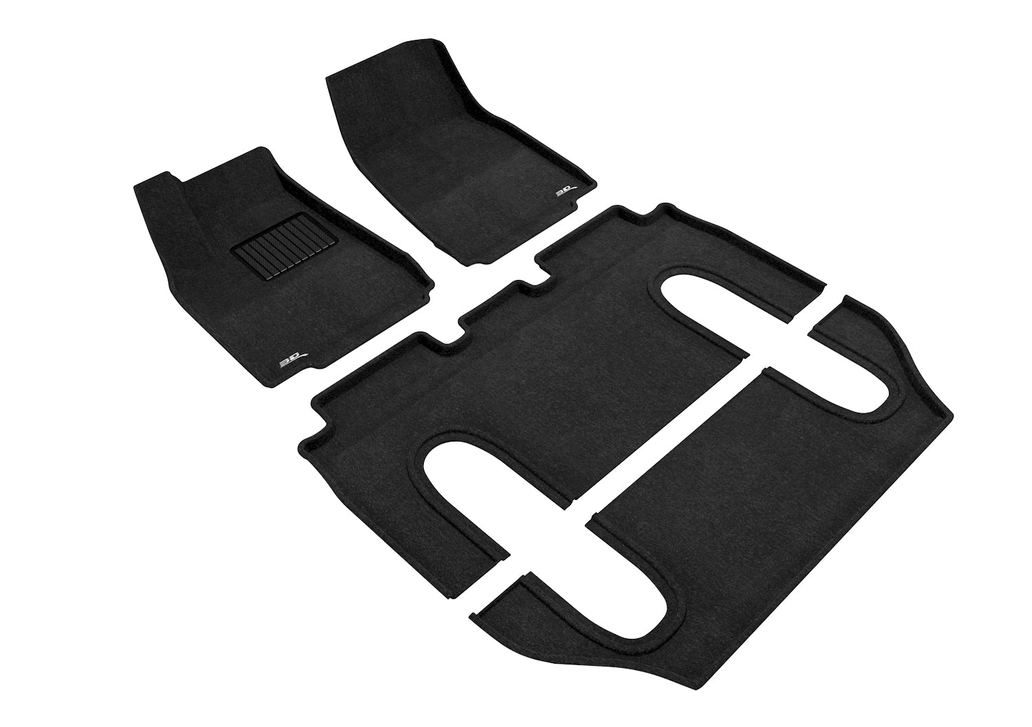 3D ELEGANT FLOOR MAT 3 ROW SET BLCK