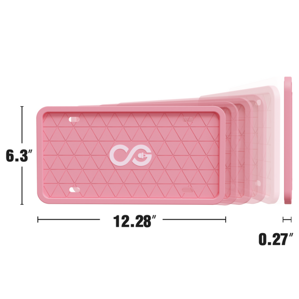 Pink License Plate Frame Protects from Scratches No-Rattle Fit Sil – CG  Automotive Group
