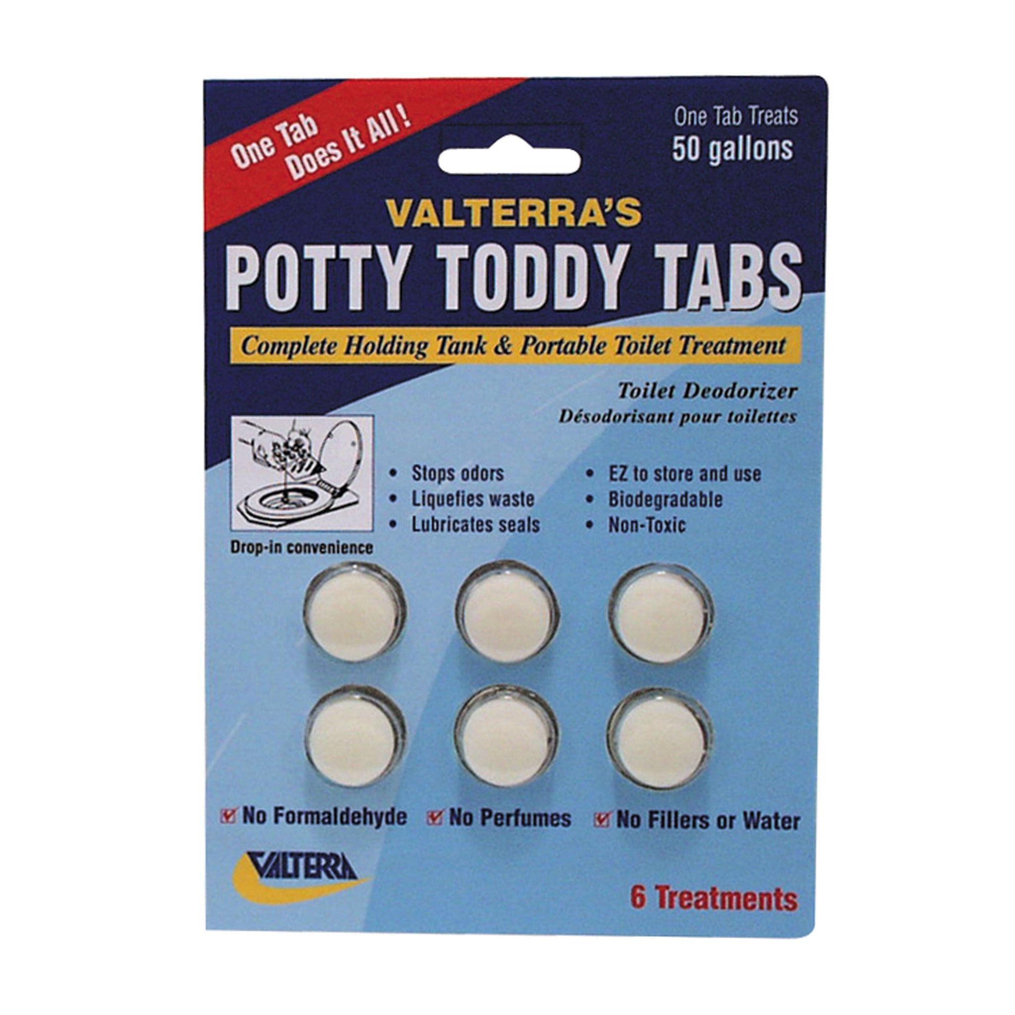 Valterra Q5000VP Potty Toddy Tabs Waste Holding Tank Treatment