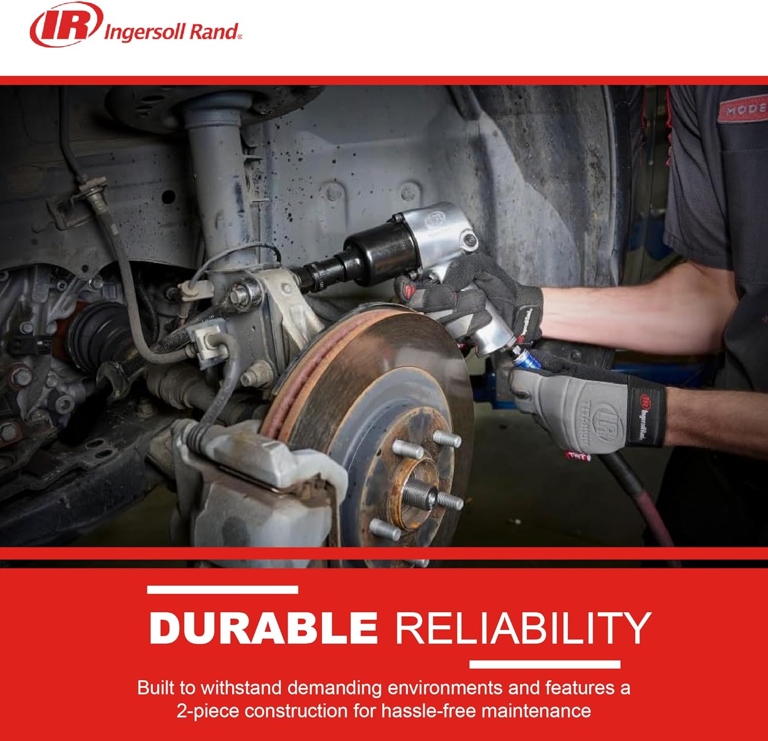 Ingersoll Rand 231C 1/2" Air Impact Wrench, Super Duty, 600 ft-lb Torque, Friction Ring Retainer, Pistol
