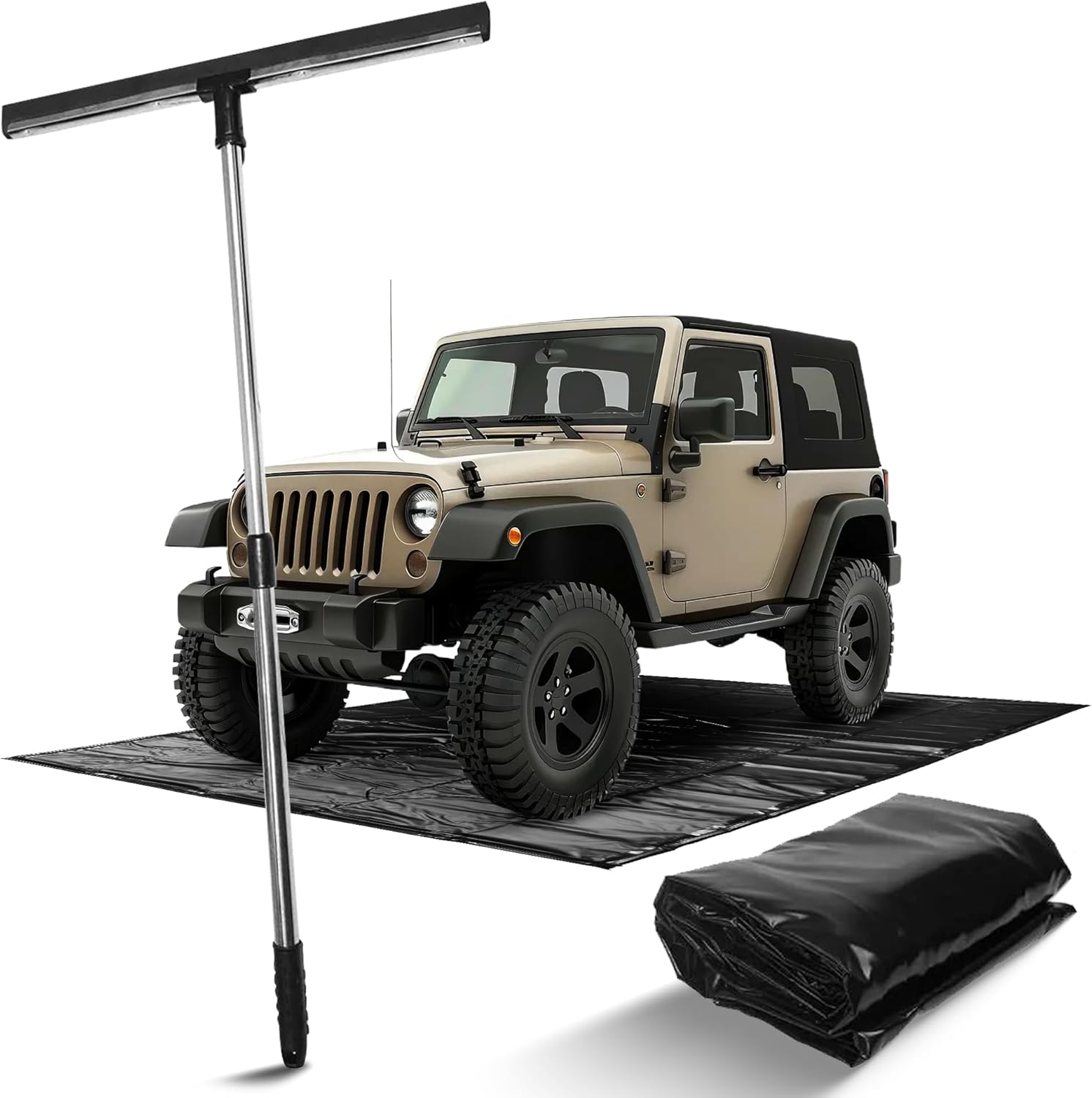 CG Automotive Group Garage Floor Mat, 7'9"x16", Black, Garage Containment Mat for Floor Under Car, Waterproof, Heavy Duty