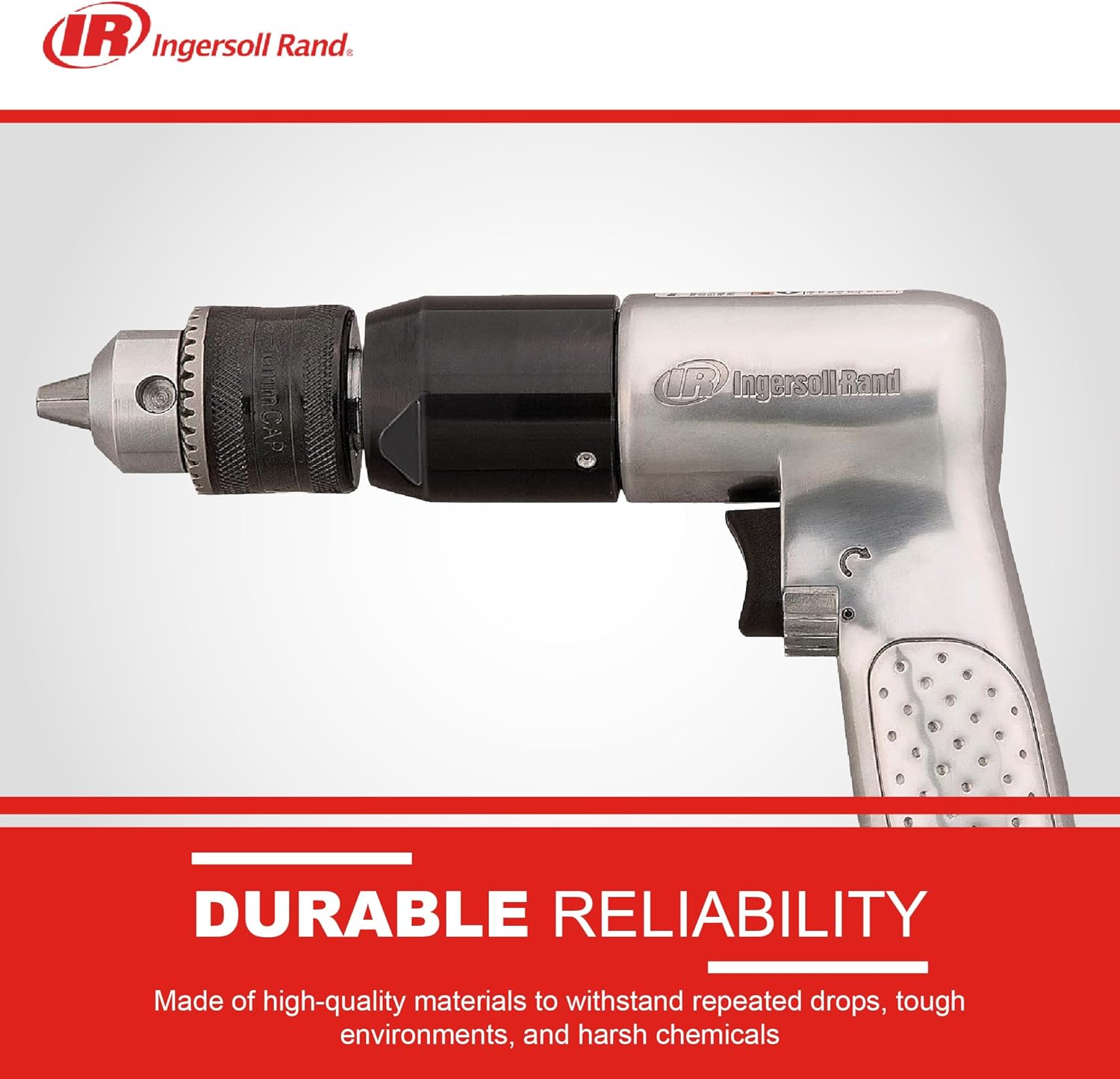 Ingersoll Rand 7803RA 1/2" Keyed Chuck Air Drill, 500 RPM, 0.5 HP, 10.6in-lb Torque, Pistol