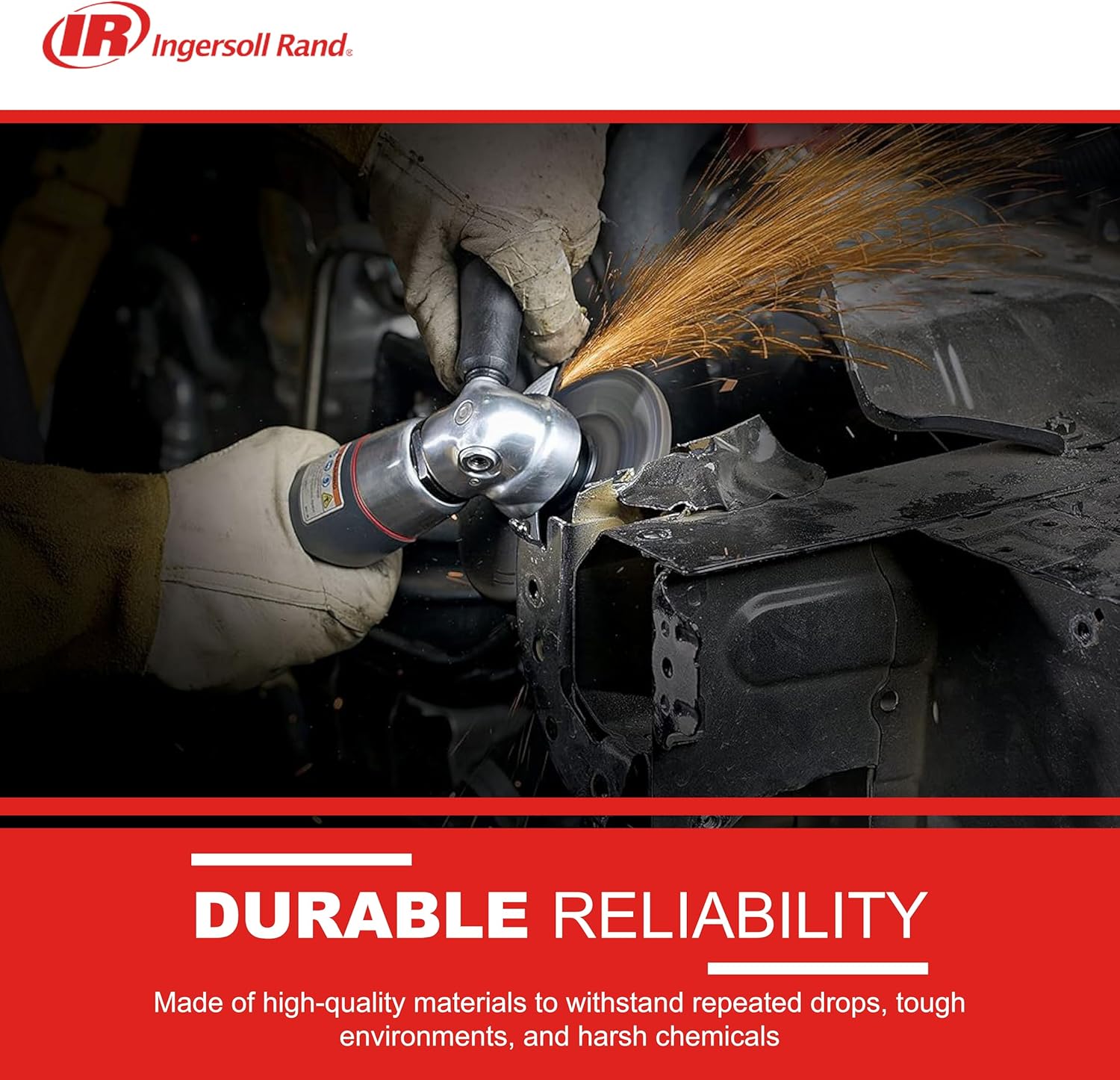 Ingersoll Rand 3445MAX Air Angle Grinder/Cut-off Tool, 4.5" Wheel, 12,000 RPM, 0.88 HP, 5/8"-11 Thread, Rear Exhaust