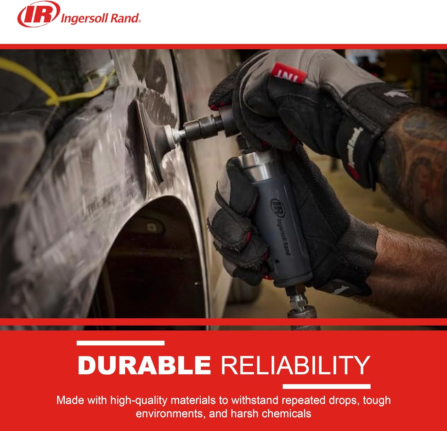 Ingersoll Rand 302B Angle Air Die Grinder, 20,000 RPM, 0.33 HP, 1/4" Collet, Rear Exhaust