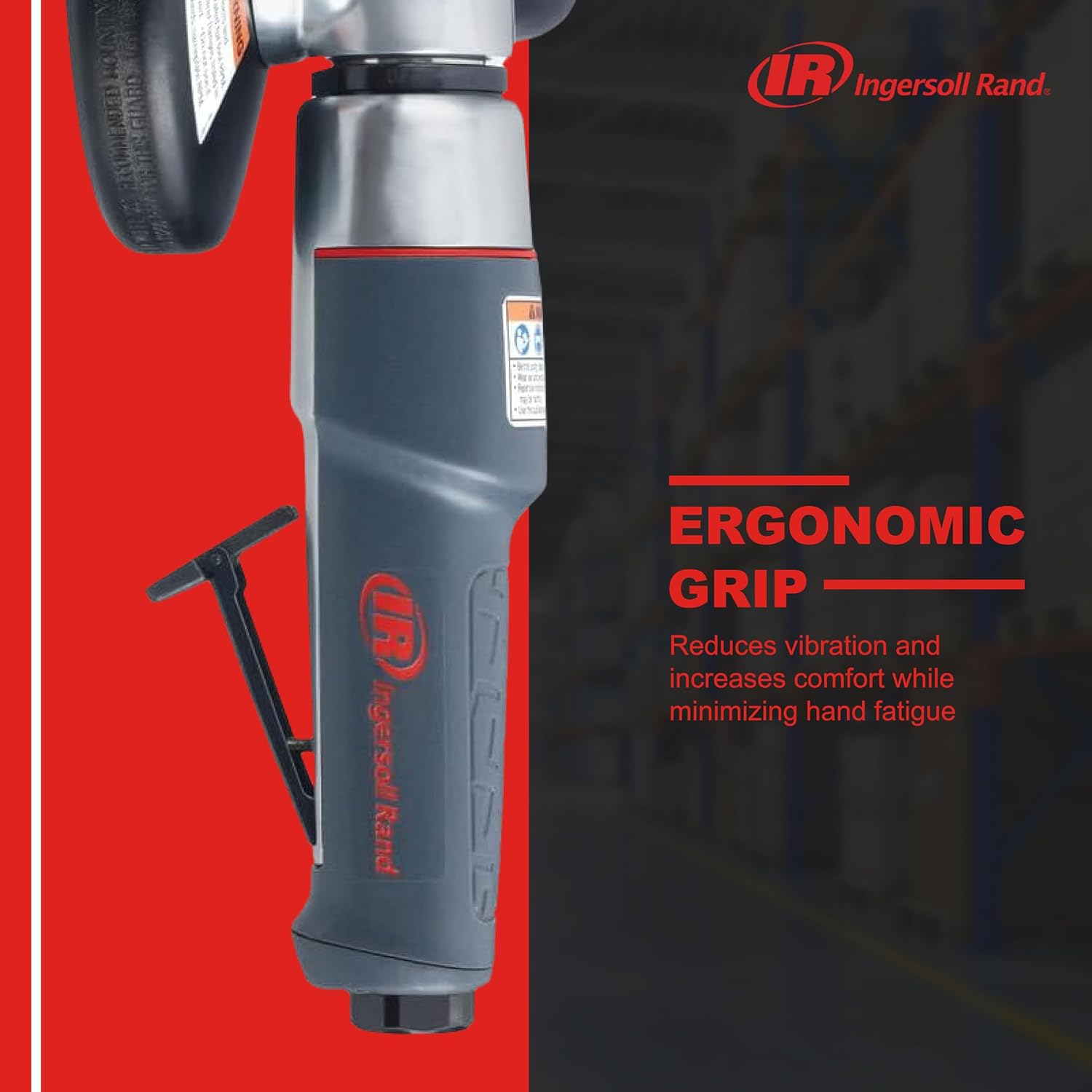 Ingersoll Rand 3445MAX Air Angle Grinder/Cut-off Tool, 4.5" Wheel, 12,000 RPM, 0.88 HP, 5/8"-11 Thread, Rear Exhaust